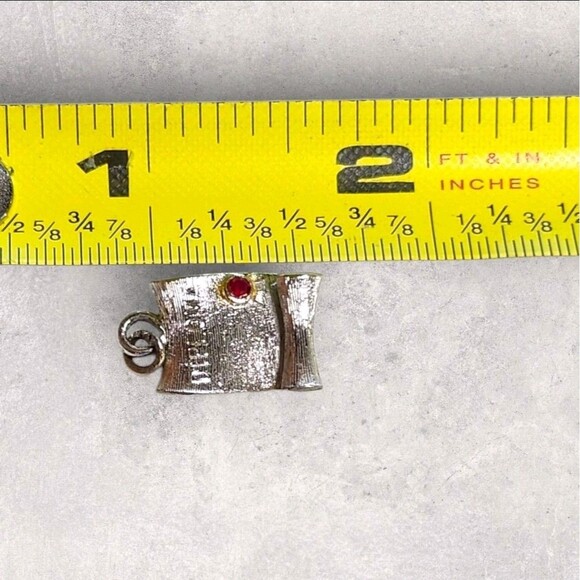 Vintage Sterling Silver Graduation Charms Set Owl w/ Red Eyes + Diploma Scroll - Picture 9 of 10